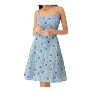 Tuckernuck Dragon Fleur Iris Linen Dress XS Blue White